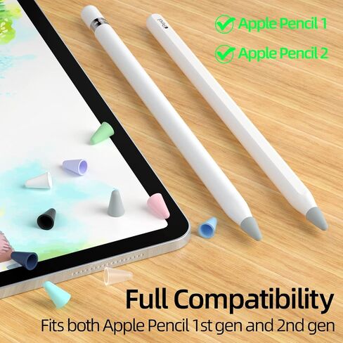 Joosko لقلم Apple الجيل الثاني والجيل الأول من غطاء رؤوس Nibs، [50 حزمة] واقي طرف القلم السيليكون النحيف، رسم بدون ضوضاء، لقلم Apple الجيل الثاني والأول. (حليب ابيض) in Kuwait