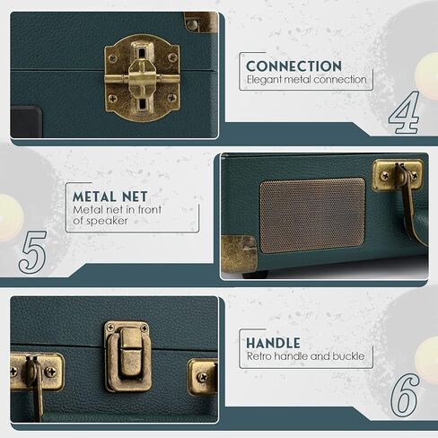 اسموز مشغل اسطوانات 3 سرعات قرص دوار لمشغل تسجيل بلوتوث الفينيل مع مكبرات صوت ستيريو مدمجة ومخرج ار سي ايه بلمسة نهائية من الخشب الاصفر in Kuwait