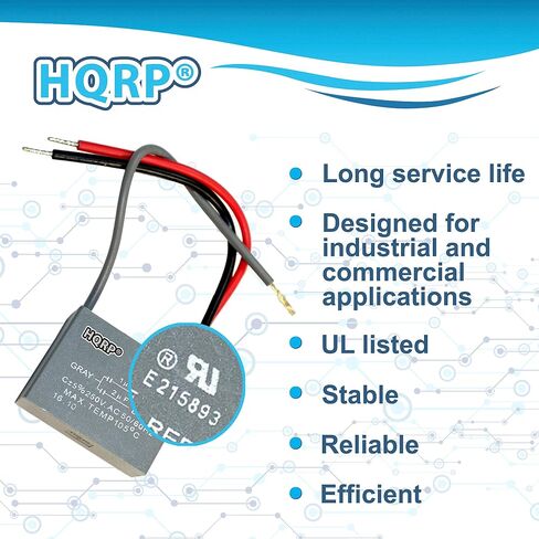HQRP مكثف مروحة السقف 2 حزمة CBB61 20 فائق التوهج 2 سلك مدرج في قائمة UL in Kuwait