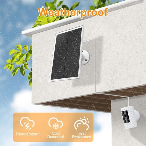 لوحة شمسية لكاميرا Ring، متوافقة مع بطارية Ring Stick Up Cam، بطارية كاميرا Ring Spotlight، مقاومة للماء، شحن سريع 6 وات، قابس DC3.5 مم (عبوتان) in Kuwait