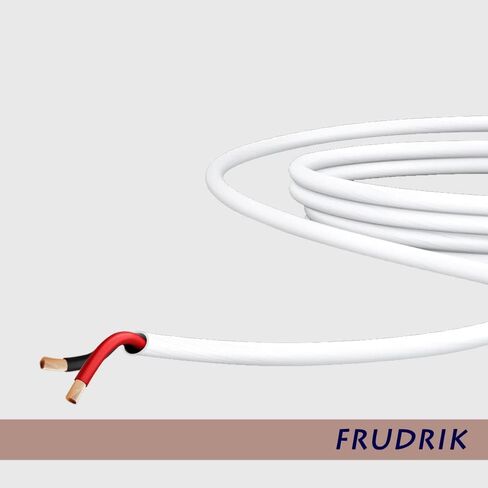 FRUDRIK Speaker Wire - 99.9% Oxygen Free Copper – ETL Listed & CL3 Indoor Speaker Cable (14/2 White, 200FT) in Kuwait
