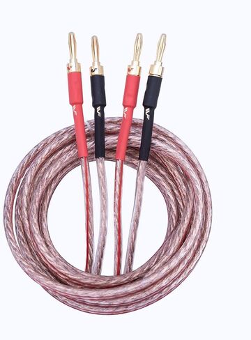 UCINNOVATE Speaker Cable with Banana Plugs, 2 Pack 2m 13 AWG Gold-Plated HiFi Speaker Wire with 4mm Male to Male Banana Tip Plugs for Speakers Amplifier Receiver Audio HiFi System (2X 6.6FT) in Kuwait