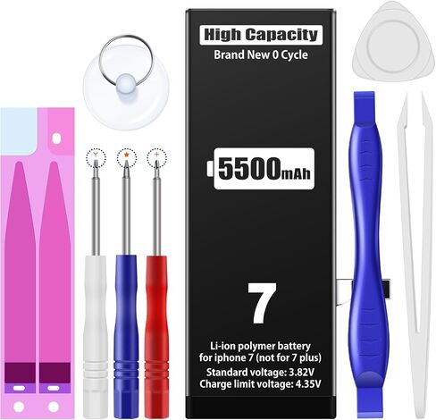 EMNT (5500mAh) Battery for iPhone 7 (2023 New Version),(Model:A1660, A1778, A1779) Replacement Battery with High Capacity for iPhone 7 with Full Remove Repair Tool Kit.22 in Saudi Arabia