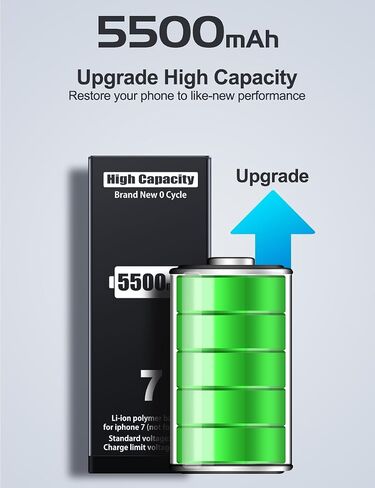 EMNT (5500mAh) Battery for iPhone 7 (2023 New Version),(Model:A1660, A1778, A1779) Replacement Battery with High Capacity for iPhone 7 with Full Remove Repair Tool Kit.22 in Saudi Arabia