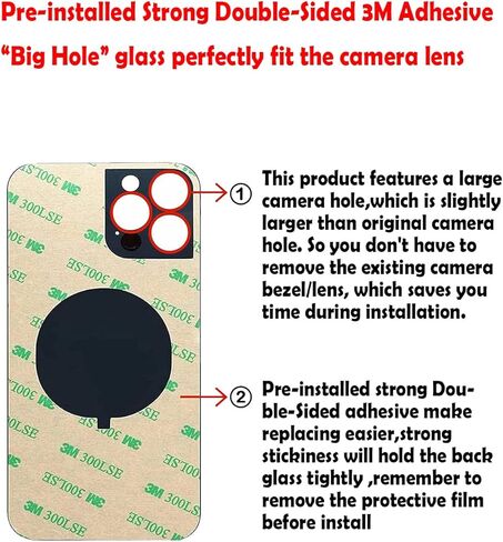 بديل الزجاج الخلفي لهاتف iPhone 13 pro max (أزرق المحيط الهادئ والجرافيت)، غطاء خلفي خلفي بفتحة كبيرة GVKVGIH قطعتان بديلتان لجميع الحاملات مع أدوات لاصقة وأدوات إصلاح مثبتة مسبقًا in Kuwait