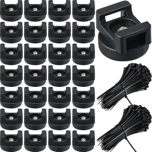 Magnetic Zip Tie Mount Multipurpose Magnetic Cable Holder Cable Tie Mount Magnets Magnetic Wire Management Bases with Heavy Duty Cable Zip Ties, Tie Mount Nylon Cable Ties in Total (60 Pieces, 22 mm) in Kuwait