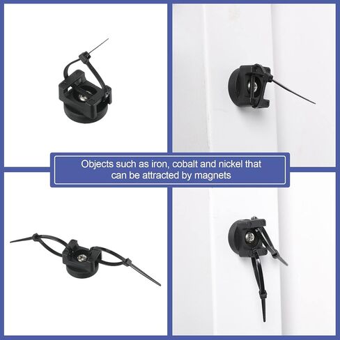 Magnetic Zip Tie Mount Multipurpose Magnetic Cable Holder Cable Tie Mount Magnets Magnetic Wire Management Bases with Heavy Duty Cable Zip Ties, Tie Mount Nylon Cable Ties in Total (60 Pieces, 22 mm) in Kuwait