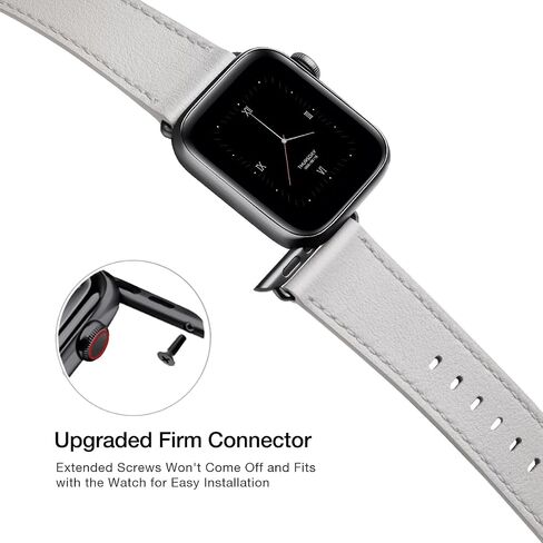 أحزمة POWER PRIMACY متوافقة مع سوار ساعة Apple 38 مم 40 مم 41 مم 42 مم 44 مم 45 مم 49 مم، حزام جلد طبيعي متوافق مع النساء والرجال iWatch SE Ultra Series 9 8 7 6 5 4 3 2 1 (أسود/ذهبي وردي) in Kuwait