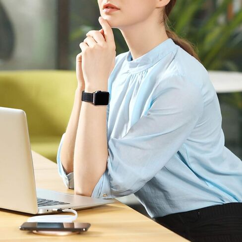 أحزمة POWER PRIMACY متوافقة مع سوار ساعة Apple 38 مم 40 مم 41 مم 42 مم 44 مم 45 مم 49 مم، حزام جلد طبيعي متوافق مع النساء والرجال iWatch SE Ultra Series 9 8 7 6 5 4 3 2 1 (أسود/ذهبي وردي) in Kuwait