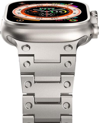 CHANCHY Stainless Steel Band for Apple Watch Ultra 2 Band 49mm 45mm 44mm 42mm, Metal Strap with Folding Clasp for Apple Watch Series 9 8 7 6 5 4 3 2 1 Ultra/Ultra 2 Men (Titanium, 49mm 45mm 44mm 42mm) in Kuwait
