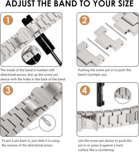 CHANCHY Stainless Steel Band for Apple Watch Ultra 2 Band 49mm 45mm 44mm 42mm, Metal Strap with Folding Clasp for Apple Watch Series 9 8 7 6 5 4 3 2 1 Ultra/Ultra 2 Men (Titanium, 49mm 45mm 44mm 42mm) in Kuwait