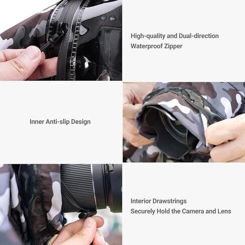 JJC Camera Rain Cover for Camera with Lens Below 9.1", Nylon Material in Kuwait