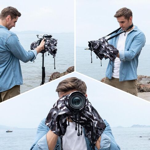 JJC Camera Rain Cover for Camera with Lens Below 9.1", Nylon Material in Kuwait