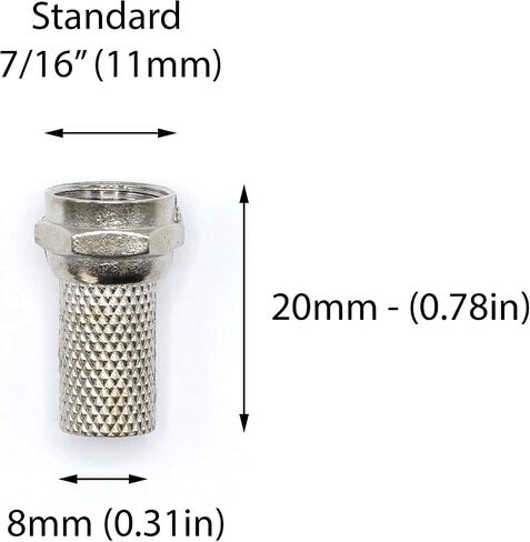 THE CIMPLE CO Screw-On Coaxial Cable Connectors for RG59 Coax - Twist-On Cable Ends with No Tools Required to Install - F-Style Fittings, 4 Pack in Kuwait