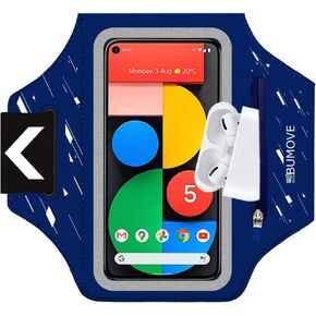 Pixel 7a 6a 5 4a 4 3a Armband, BUMOVE Gym Running Workouts Sports Phone Arm Band for GooglePixel 6a 5 4a 4 3a 3 to 6.2 inch with Airpods Key Card Holder(Grey)