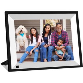 إطار صورة رقمي، إطار صور رقمي واي فاي 10.1 بوصة 32 جيجابايت، شاشة لمس 1280*800 IPS، عرض شرائح إطار الصورة الإلكتروني الذكي، تحميل فيديو الصور من الهاتف عبر تطبيق Frameo، تدوير، هدية VNEIMQN in Kuwait