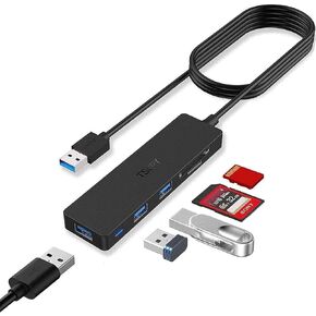USB Hub 3.0 Splitter, TSUPY USB 3.0 Hub Multi USB Adapter Port Expander with 4ft Cable, SD/TF Card Reader & 3 USB 3.0 Ports Compatible for PC, Laptops, Surface Pro, MacBook, iMac Pro in Saudi Arabia