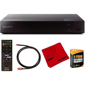 Sony BDP-S6700 4K Upscaling 3D Streaming Blu-ray Disc Player with Dolby TrueHD and DTS Master Audio Bundle with Deco Gear 6 ft High Speed HDMI 2.0 Cable and Microfiber TV Screen Cloth in Saudi Arabia