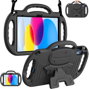 LTROP Kids Case for iPad A16 11th Generation (11-inch,2025)/ 10th Generation (10.9 Inch,2022)/ Air 5th/ 4th Gen 10.9" with Shoulder Strap, Shockproof Lightweight Handle Stand Child Bumper Case, Blue in Kuwait