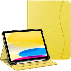 Fintie Case for iPad 10th Generation 10.9 Inch (2022 Model), Multi-Angle Viewing Protective Stand Cover with Pencil Holder & Pocket, Auto Sleep/Wake, Marble Pink