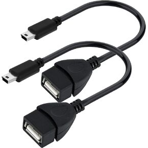 SAITECH IT (2 حزمة كابل USB OTG صغير للكاميرات الرقمية - كابل محول USB A أنثى إلى Mini USB B 5 Pin Male in Kuwait