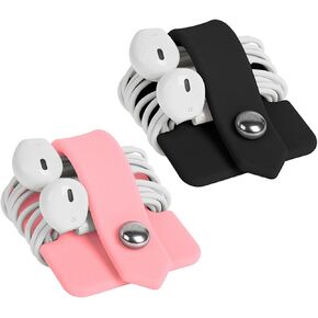ELFRhino Headphone Case Cord Organizer Earbuds Holder Earphones Case Wrap Winder Headset Keeper Cord Manager Cable Organizer Black
