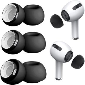 Janient 3 Pairs Replacement Ear Tips for Airpods Pro 1/2, Silicone Rubber Earbud Tips with Noise Reduction Hole for Airpods 1st and 2nd Generation, Small Medium Large 3 Sizes, White in Saudi Arabia