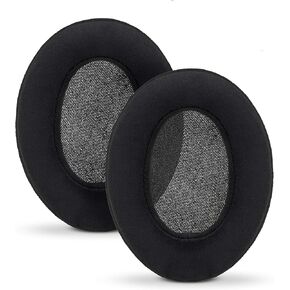 Velor Replacement Ear Pads for HyperX Cloud & Alpha, ATH M50X, Steelseries Arctis, Logitech G Pro & More Headphones, Soft Velour, Memory Foam & Long Lasting Earpads by Brainwavz - Black in Kuwait