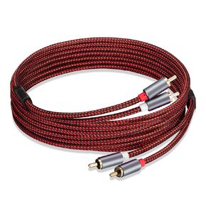 GESSEOR RCA Cable 6 ft 2RCA to 2RCA Cable 2Rca Male to 2-RCA Male Audio Stereo Subwoofer Cable Nylon-Braided Auxiliary Audio Cord for Home Theater, HDTV, Amplifiers, Hi-Fi in Kuwait