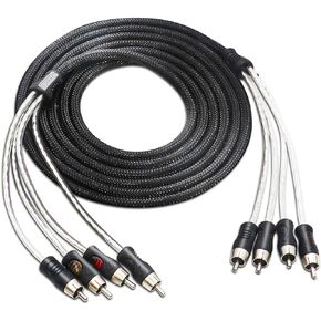RECOIL PCI412 12ft 4-Channel RCA Audio Interconnects Cable Double Shielded | Premium 100% Oxygen Free Copper with Noise Reduction in Saudi Arabia