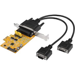 بطاقة توسيع CERRXIAN PCIE إلى 2 منفذ RS232، بطاقة توسيع DB9 ثنائية القناة PCIe X1 AX99100 لأجهزة الكمبيوتر المكتبية، مع كابل خارجي بمنفذين in Saudi Arabia