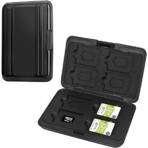 During SD Card Holder Shockproof, Metal Waterproof Memory Card Case for SD SDHC MMC Micro SD TF Cards，8 Large 8 Small Indentations in Kuwait