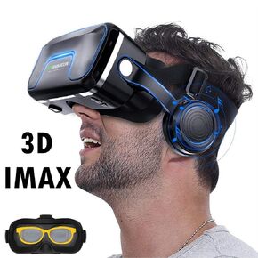 VR Headset/Goggles, Virtual Reality Glasses w/ 3D HiFi Headphones for 3D Movie Video Game for iPhone 14 13 12 11 Pro Max X S R 8 Plus Android for Samsung Galaxy S23 S22 S21 S20 S10 S9 Edge in Kuwait