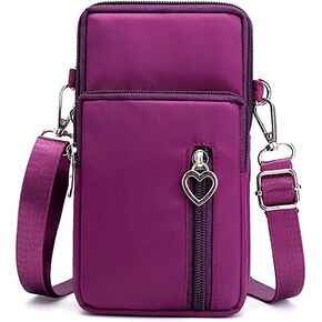 Women Crossbody Cell Phone Purse Wristband Sport Armband Wallet Bag Zipper Nylon Handbags