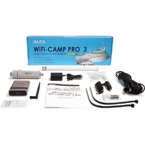 ALFA Network WiFi CampPro 3, Dual-Band WiFi 5 (2.4 or 5 GHz) WiFi/Internet Range Extender kit for Caravan, Motorhome, RV, Boat, Yacht