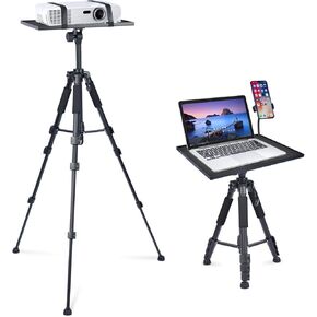 Facilife Projector Tripod Stand, Laptop Tripod Stand, Outdoor Projector Stand Adjustable Tall from 17.6 to 51.4 Inches, Multi-Purpose Portable Projector Stand Laptop Floor Stand for Laptop, DJ