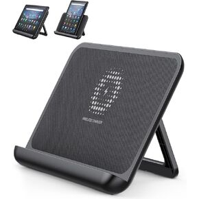 شاحن QIBOX اللاسلكي لجهاز FIRE HD 10 Plus، محطة شحن لاسلكية قابلة للطي، قاعدة شحن سريعة 𝐎𝐍𝐋𝐘 متوافق مع FIRE HD 10 Plus (الجيل الحادي عشر)، وليس للطرز الأخرى in Kuwait