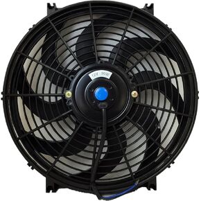 Universal High Performance 12V Slim Electric Cooling Radiator Fan with Fan Mounting Kit (10 Inch, Black)