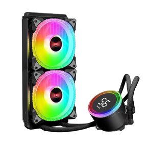 i240 CPU Liquid Cooler,Water Cooler with Temperature Display Screen,240mm Radiator ARGB & PWM Case Fans,Intel 115X/1200/1700/1366/2011 / 2066, AMD AM5 / AM4 ，Black in Kuwait