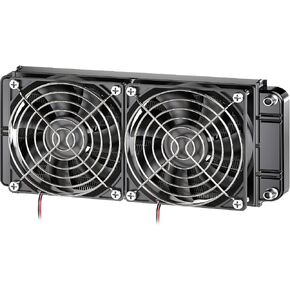 Clyxgs Water Cooling Radiator, 12 Pipe Aluminum Heat Exchanger Radiator with Fan for PC CPU Computer Water Cool System DC12V 240mm Black in Saudi Arabia