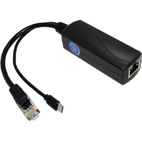 Gigabit Micro USB PoE Splitter 5V 2.4A, IEEE 802.3af Standard 10/100/1000Mbps for Raspberry Pi 4, Google WiFi, Tablets, Dropcam Power Over Ethernet USB Splitter Adapter (USB0502G Black) in Kuwait