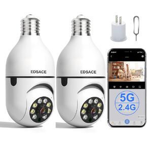 5G Light Bulb Security Camera Wifi Dual Band ,360 degree 1080P Security Camera, Wireless Indoor Camera Full Color,Smart Dome Camera with Auto Tracking, Light Socket Camera Surveillance PTZ Camera in Saudi Arabia