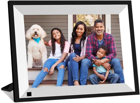 إطار صورة رقمي، إطار صور رقمي واي فاي 10.1 بوصة 32 جيجابايت، شاشة لمس 1280*800 IPS، عرض شرائح إطار الصورة الإلكتروني الذكي، تحميل فيديو الصور من الهاتف عبر تطبيق Frameo، تدوير، هدية VNEIMQN in Kuwait