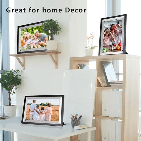 إطار صورة رقمي، إطار صور رقمي واي فاي 10.1 بوصة 32 جيجابايت، شاشة لمس 1280*800 IPS، عرض شرائح إطار الصورة الإلكتروني الذكي، تحميل فيديو الصور من الهاتف عبر تطبيق Frameo، تدوير، هدية VNEIMQN in Kuwait