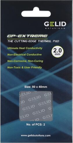 Gelid Solutions GP-Extreme 12W-Thermal Pad 80x40x2.0 (2pcs) Excellent Heat Conduction, Ideal Gap Filler. Easy Installation. 80x40x2.0 (2pcs) in Kuwait