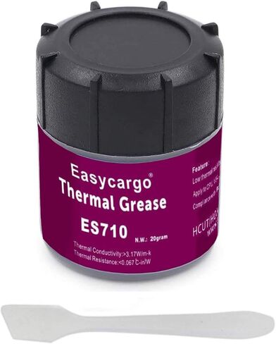 Easycargo 20gr Silver Thermal Paste Kit, High Performance Thermal Conductive Grease, Heatsink Silver Thermal Compound for Cooling Heat Sink Interface Processor CPU GPU VGA LED Transistors (20gr) in Saudi Arabia