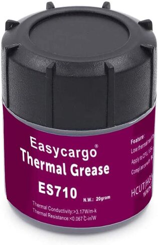 Easycargo 20gr Silver Thermal Paste Kit, High Performance Thermal Conductive Grease, Heatsink Silver Thermal Compound for Cooling Heat Sink Interface Processor CPU GPU VGA LED Transistors (20gr) in Saudi Arabia