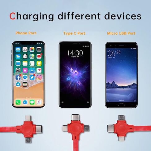 6 Pcs 3 in 1 Retractable Multi Fast Charging Cable Bulk with Phone Stand in Kuwait