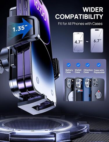 حامل هاتف مطور لتركيب فتحة تهوية السيارة مع مشبك خطاف فولاذي قابل للسحب، تشغيل بيد واحدة، حامل مشبك حر اليدين لهواتف iPhone وSamsung وHuawei وGoogle وNokia وجميع الهواتف الذكية in Kuwait