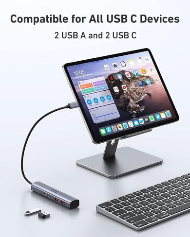 10Gbps USB C Hub, USB C Splitter,USB C to USB C/A Hub,4 Ports USB C Multiport Adapter,USB C to USB Adapter for Laptop,Cellphone,Dell,HP,MacBook,iPad,Samsung.Etc(NOT Support Charging & Monitor) in Saudi Arabia